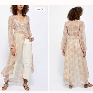 Free People: “Valerie”Sheer Floral Duster NWOT